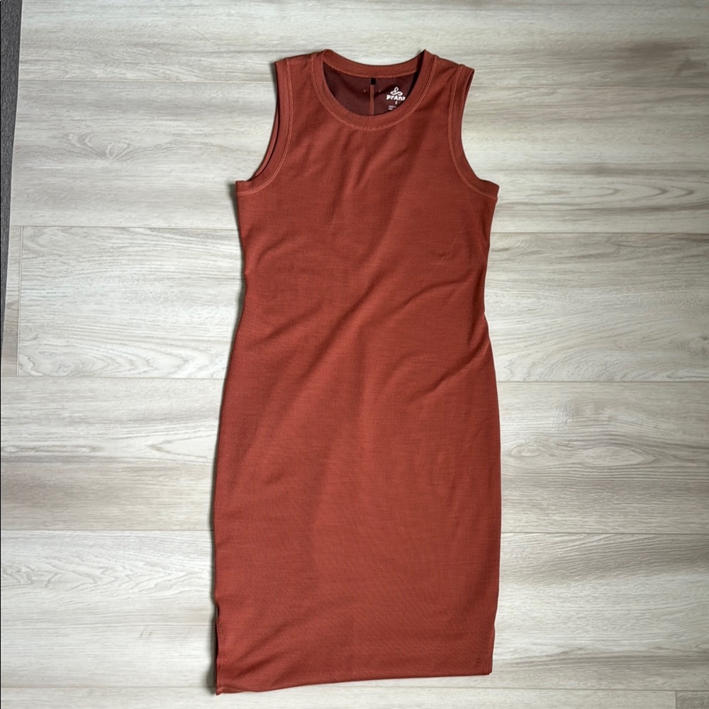 Prana Ribbed Sleeveless Rust Dress